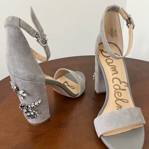 Sam Edelman Women Suede Jeweled Heels